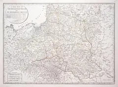Robert Sayer, A new map of the Kingdom of Poland, Mapa ziem Rzeczpospolitej pochodząca z “A general atlas describing the whole universe”, stan pierwszy, wyd. Robert Sayer, Londyn, 1787 miedzioryt kolorowany liniowo, 49
