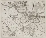 Matthäus Merian, Craccovia assediata dall’Armi Imperiali…, Plan oblężenia Krakowa, pochodzący z dzieła Gualdo Galeazzo „Historia di Leopoldo Cesare…”, Wiedeń 1670 miedzioryt, 30