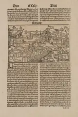 Hartmann Schedel, Littaw, Widok pochodzący z “Liber Chronicum”, wyd. Johann Schönsperger, Norymberga 1496 drzeworyt, wym. widoku 8