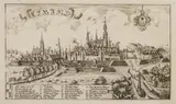 Christoph Hartknoch, Elbing, Widok Elbląga pochodzący z dzieła M. Hallervordena „Alt und neues Preussen”, Królewiec 1684 miedzioryt
