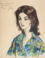 Jan Marcin Szancer, Portret córki artysty - Małgorzaty, 1960 r., 1960, pastel, tektura, 60