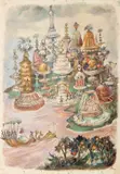 Jan Marcin Szancer, Ilustracja do "Dziadka do orzechów", akwarela, papier, 50
