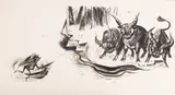 Jan Marcin Szancer, Ilustracja do Baśni o stalowym jeżu, tusz, gwasz, papier