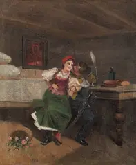 Jan Moniuszko, Zaloty, 1898 r., 1898, olej, płótno