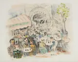 Moïse Kisling, Kawiarnia La Rotonde, litografia barwna, papier