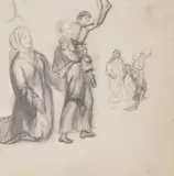 Jan Styka, Dwie kobiety z dzieckiem, ołówek, papier