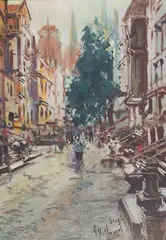 Otto Hamel, Gdańsk, olej, tektura