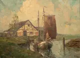 Rudolf Priebe, Łódź, olej, płótno