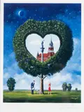 Kocham Warszawę by Rafał Olbiński, inkografia, papier, 28, sold Feb 2024