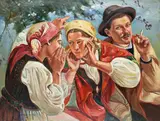 Wincenty Wodzinowski, Ploteczki, olej, tektura