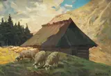 Michał Stańko, Pajzaż tatrzański, olej, tektura