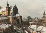 Widok na kościół Św. Anny by Władysław Chmieliński, olej, płótno, sold Feb 2024