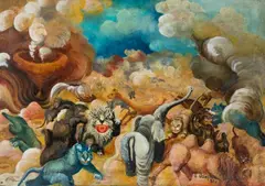 Teofil Ociepka, Tajfun, 1963, 1963, olej, płótno