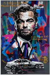 Emma Chodorowska, Leonardo DiCaprio, 2023, 2023, akryl, płótno