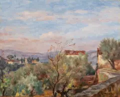 Józef Pankiewicz, Widok z okolic Florencji, 1932, 1932, olej, deska
