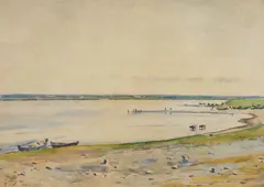 Julian Fałat, Toruń, 1920 r., 1920, akwarela, papier naklejony na tekturę