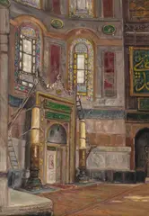 Wlastimil Hofman, Widok na Mihrab - Hagia Sophia, 1940 r., 1940, olej, płótno