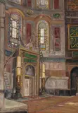 Wlastimil Hofman, Widok na Mihrab - Hagia Sophia, 1940 r.