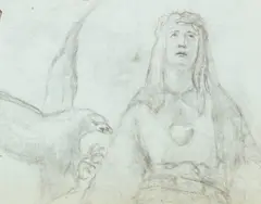 Jan Styka, Orzeł i Chrystus, węgiel, papier