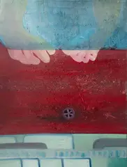 Martyna Czech, Zimne odgrodzenie, 2019, 2019, technika mieszana (olej, topiona parafina, tempera, kredki woskowe)