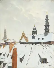 Artur Klar, Lwów zimą, lata 30-te XX w., olej, płótno