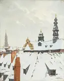 Artur Klar, Lwów zimą, lata 30-te XX w., olej, płótno