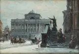 Na Krakowskim Przedmieściu by Władysław Chmieliński, olej, płótno, sold Dec 2023