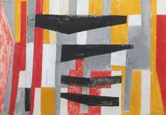 Józef Jarema, Kompozycja, 1954, 1954, gwasz, papier naklejony na karton