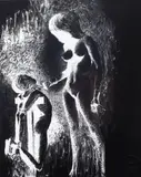 Bez tytułu by Zdzisław Beksiński, heliotypia, papier, 29, sold Nov 2023