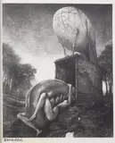 Bez tytułu (w uścisku) by Zdzisław Beksiński, fotografia czarno-biała (vintage print), papier barytowy, sold Nov 2023