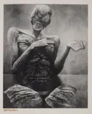 Bez tytułu by Zdzisław Beksiński, fotografia czarno-biała (vintage print), papier barytowy, sold Nov 2023