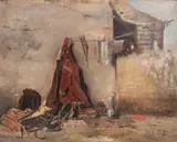 Józef Brandt, Fragment z obrazu z „Jarmark w Bałcie”, olej, płótno