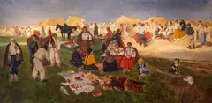 Aleksander Jakimczuk, Dożynki 1936 r., olej, płótno