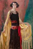 Albert Lipczyński, Portret kobiety, olej, płótno