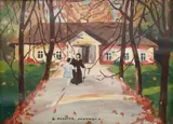 Bronisława Rychter-Janowska, U babuni, olej