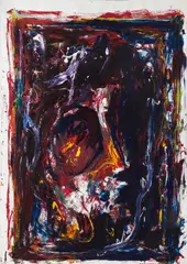 Jacek Sempoliński, Autoportret, 2001, 2001, akryl, karton