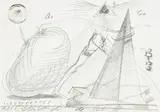 Szkic do Nieboskiej Komedii, lata 90. XX w. by Franciszek Starowieyski, ołówek, papier, 14, sold Nov 2023
