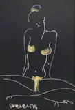 Joanna Sarapata, Akt, tusz, piórko, papier, 29
