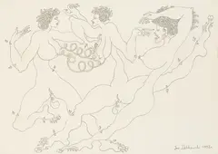 Jan Dobkowski, Scena erotyczna, 1993, 1993, ołówek, papier czerpany