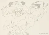 Jan Dobkowski, Scena erotyczna, 1993, 1993, ołówek, papier czerpany