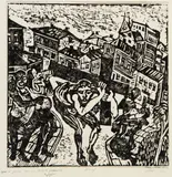 Władysław Rząb, Zgierz-jeszcze raz na Golgotę, 1976, 1976, linoryt, papier
