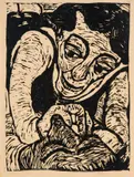 Władysław Rząb, Kochankowie, 1972, 1972, linoryt, papier