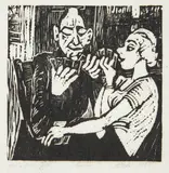 Władysław Rząb, Gra w karty, 1976, 1976, linoryt, papier, 15