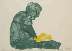 Stasys Eidrigevičius, Wesołych Świąt, 1991, 1991, tempera, papier, 28