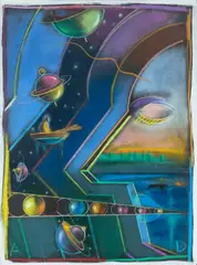 Andrzej Dudziński, Pozazmysłowa ekstrapolacja, pastel, papier