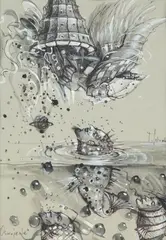 Oswojenie, 2020 by Tomasz Sętowski, 2020, gwasz, papier, sold Nov 2023