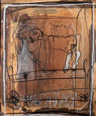 Henryk Cześnik, Zaręczyny pod stupą, 2003, 2003, technika własna, karton