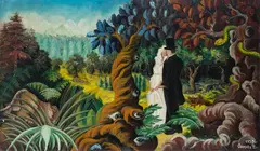 Teofil Ociepka, Podróż poślubna w dżungli, 1955 r., 1955, olej, płyta