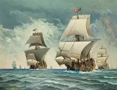 Henryk Baranowski, Armada żaglowców, olej, płótno