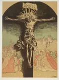 Leon Wyczółkowski, Krucyfiks Królowej Jadwigi z katedry na Wawelu, 1915 r., 1915, litografia barwna, papier